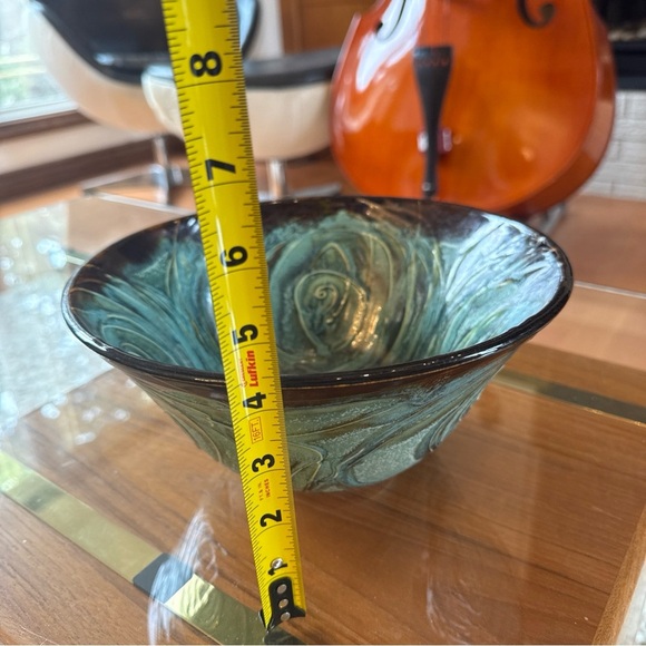 Louis Brud Handcrafted Pottery Bowl Art Pottery Vintage Blue - Picture 4 of 13